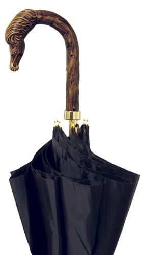 Cavallo Umbrella Walking Stick in Black-Classy Walking Canes