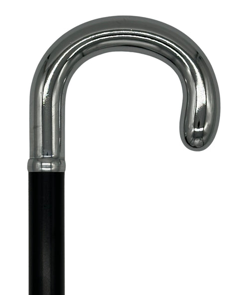 Classy Cane Chrome Crook Handle with Adjustable Shaft from Italy-Classy Walking Canes