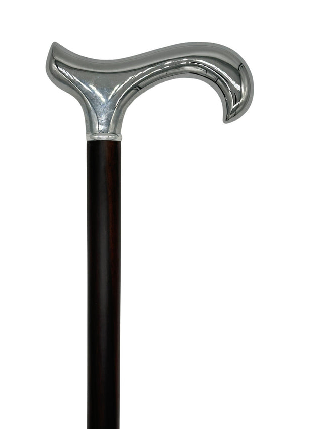 Classy Canes Chrome Plated Derby Handle on a Solid Ebony Wood Shaft-Classy Walking Canes