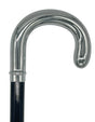 Classy Canes Smooth Chrome Crook Handle from Italy-Classy Walking Canes
