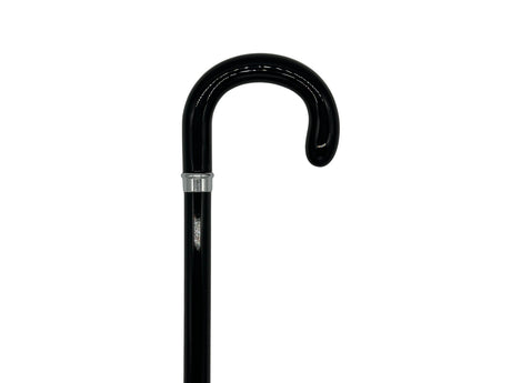 Classy Crook Handle Walking Cane in Black from Italy-Classy Walking Canes