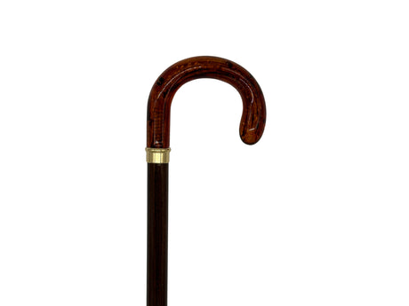 Classy Crook Handle Walking Cane in Tortoise Shell Effect from Italy-Classy Walking Canes