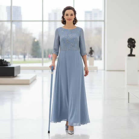 Classy Walking Canes Adjustable Elegant Blue with Rhinestone Collar-Classy Walking Canes