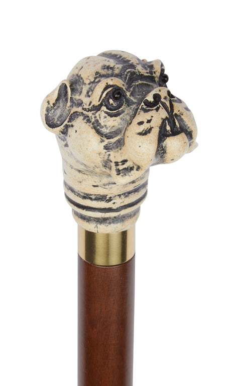 Decorative Bulldog Moulded Top Collectors Stick-Classy Walking Canes