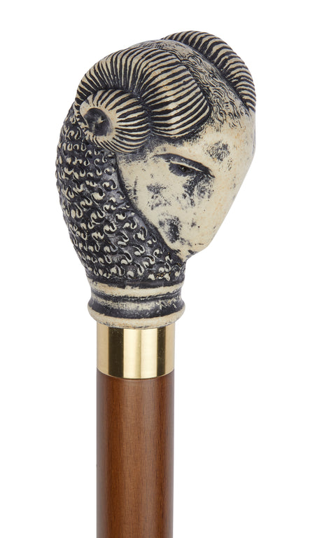 Decorative Ram Moulded Top Collectors Stick-Classy Walking Canes