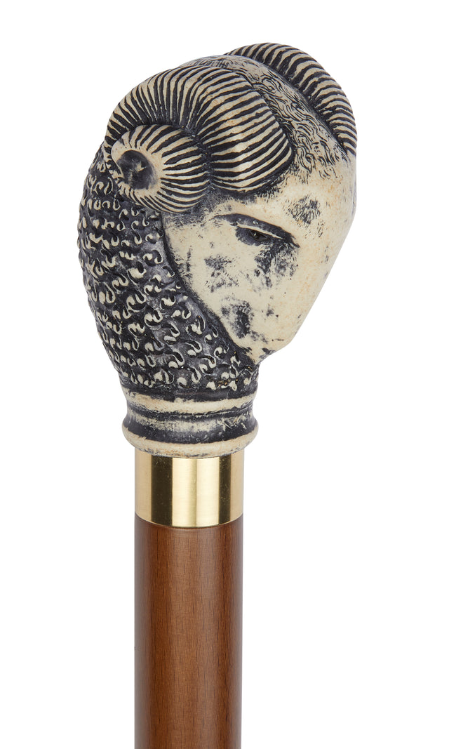 Decorative Ram Moulded Top Collectors Stick-Classy Walking Canes