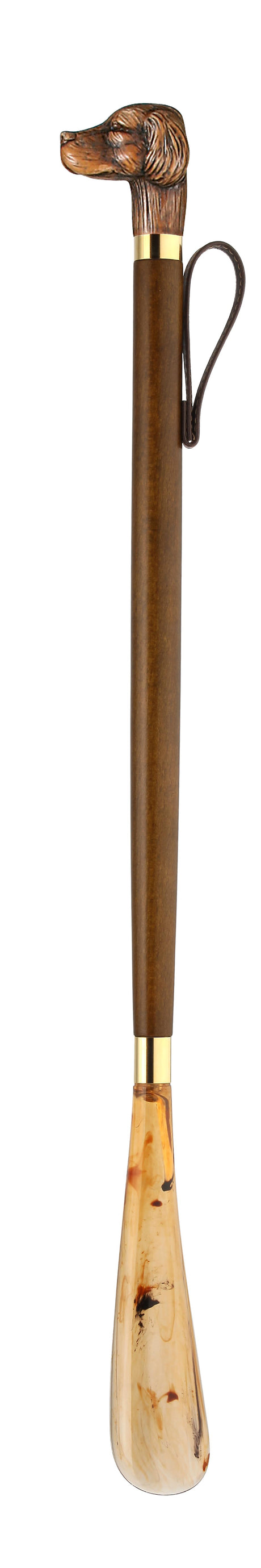 Dog Head Shoe Horn with Beech Wood Shaft-Classy Walking Canes
