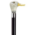 Duck Head with Black Shaft in Antique Scrimshaw-Classy Walking Canes