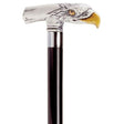 Eagle Head with Black Shaft in Antique Scrimshaw-Classy Walking Canes