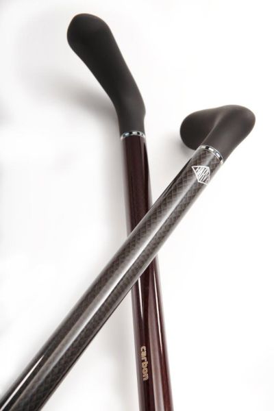Ergomaster Adjustable Height Carbon Fiber Cane in Black-Classy Walking Canes