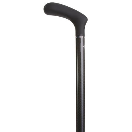 Ergomaster Adjustable Height Carbon Fiber Cane in Black-Classy Walking Canes