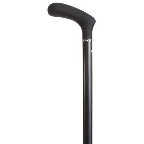 Ergomaster Adjustable Height Carbon Fiber Cane in Black-Classy Walking Canes