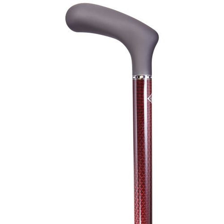 Ergomaster Adjustable Height Carbon Fiber Cane in Red-Classy Walking Canes
