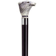 Fox Head with Black Shaft in Antique Scrimshaw-Classy Walking Canes