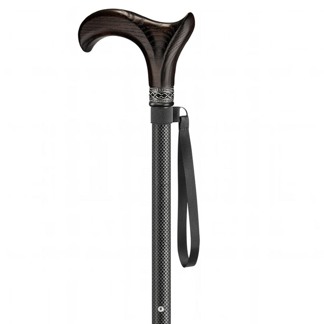 Handmade Adjustable Cane with Carbon Shaft and Derby Handle-Classy Walking Canes
