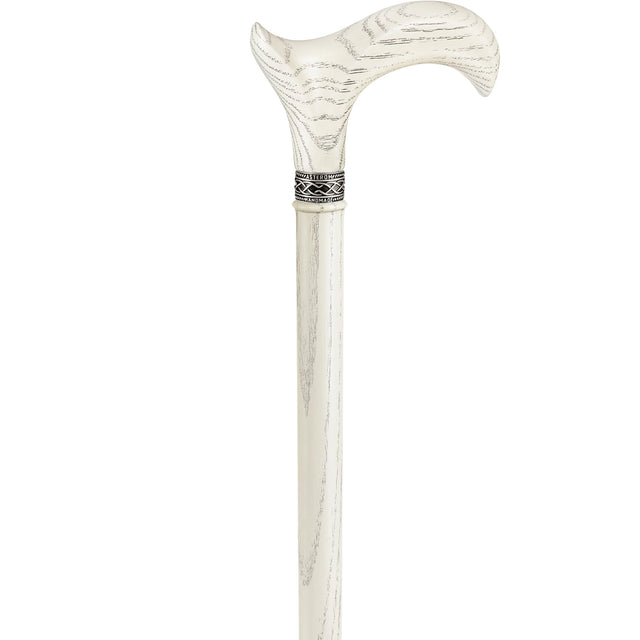 Handmade Derby Walking Cane for Men and Women in White-Classy Walking Canes
