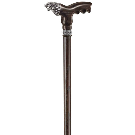 Handmade Direwolf Ergonomic Cane with Solid Wood Shaft-Classy Walking Canes