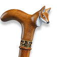 Handmade Fox Ergonomic Cane with Solid Wood Shaft-Classy Walking Canes