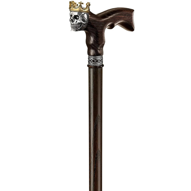 Handmade Skull King Ergonomic Cane with Solid Wood Shaft-Classy Walking Canes
