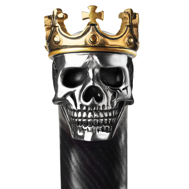 Handmade Skull King Ergonomic Cane with Solid Wood Shaft-Classy Walking Canes