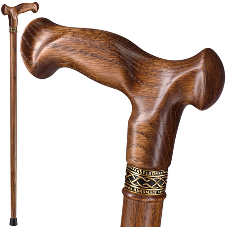 Handmade Vesper Ergonomic Cane with Solid Wood Shaft-Classy Walking Canes