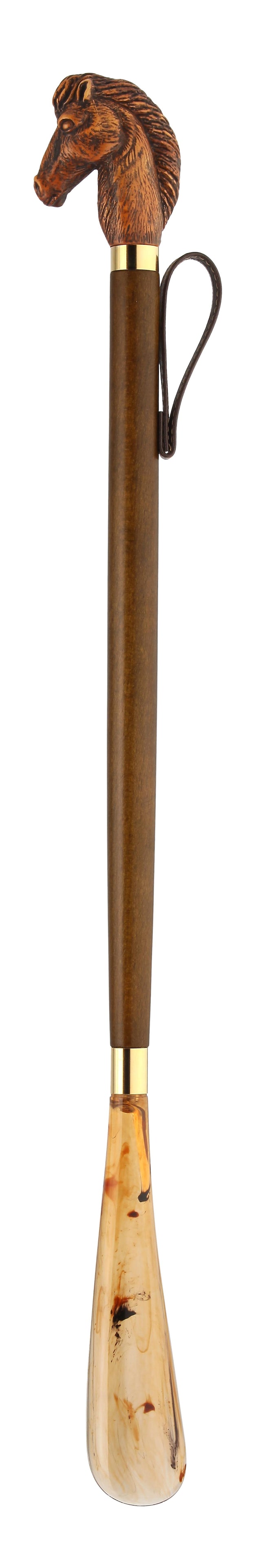 Horse Head Shoe Horn with Beech Wood Shaft-Classy Walking Canes