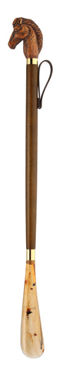 Horse Head Shoe Horn with Beech Wood Shaft-Classy Walking Canes