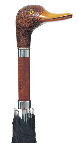 Mallard Umbrella Walking Stick in Black-Classy Walking Canes