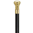Royal Brass Knob with Black Shaft-Classy Walking Canes