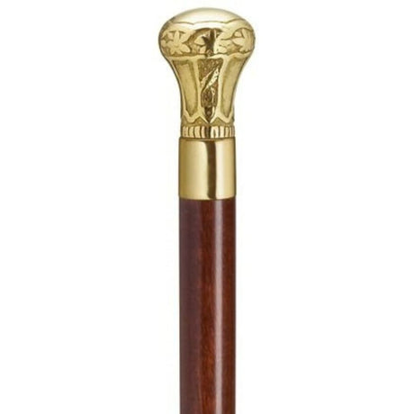 Royal Brass Knob with Walnut Shaft-Classy Walking Canes