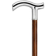 Shiny Chrome with Walnut Shaft-Classy Walking Canes