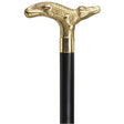 Solid Brass Alligator Head with Black Shaft-Classy Walking Canes