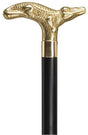 Solid Brass Alligator Head with Black Shaft-Classy Walking Canes