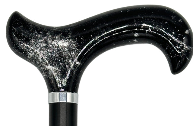 Tall Adjustable Classy Cane in Black-Silver 31" to 38"-Classy Walking Canes