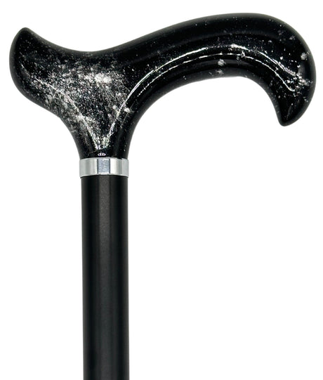 Tall Adjustable Classy Cane in Black-Silver 31" to 38"-Classy Walking Canes