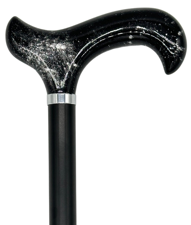 Tall Adjustable Classy Cane in Black-Silver 31" to 38"-Classy Walking Canes