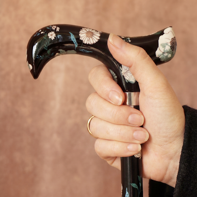 The Japanese White Floral Cane Elegant and Refined-Classy Walking Canes