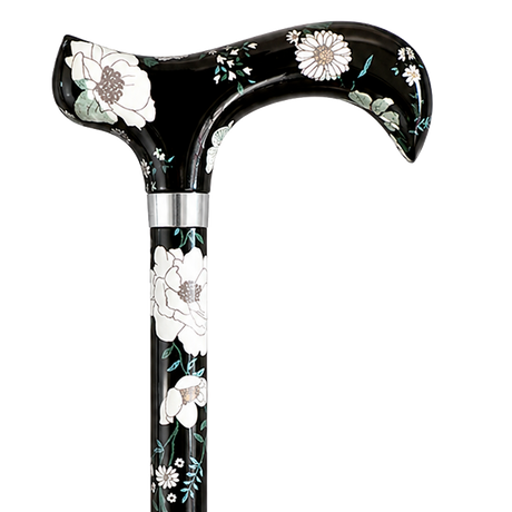 The Japanese White Floral Cane Elegant and Refined-Classy Walking Canes