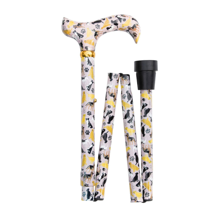 Big Dogs Design Folding Adjustable Cane with Derby Handle-Classy Walking Canes