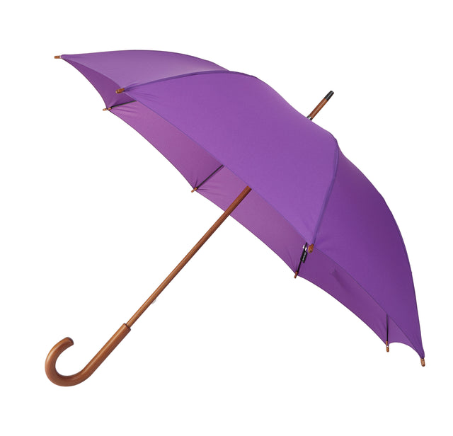 Walking Stick Umbrella with Purple Canopy and Crook Handle-Classy Walking Canes