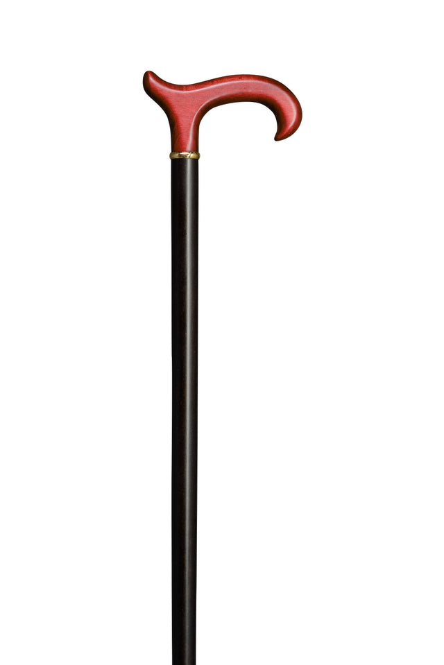 Ziggy Black and Red Derby Handle with Black Shaft-Classy Walking Canes