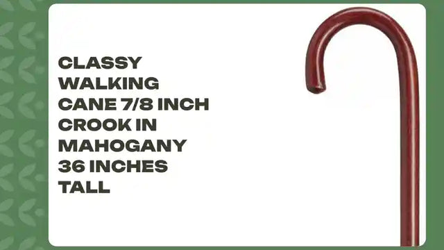 Classy Walking Cane 7/8 inch Crook in Mahogany 36 inches tall by@Outfy