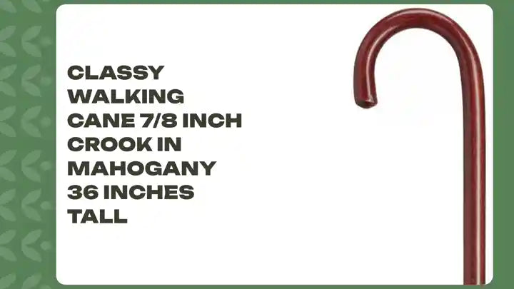 Classy Walking Cane 7/8 inch Crook in Mahogany 36 inches tall by@Outfy