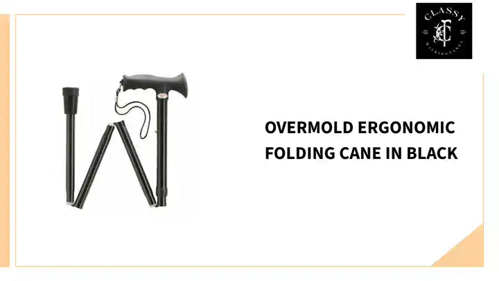 Overmold Ergonomic Folding Cane in Black by@Outfy