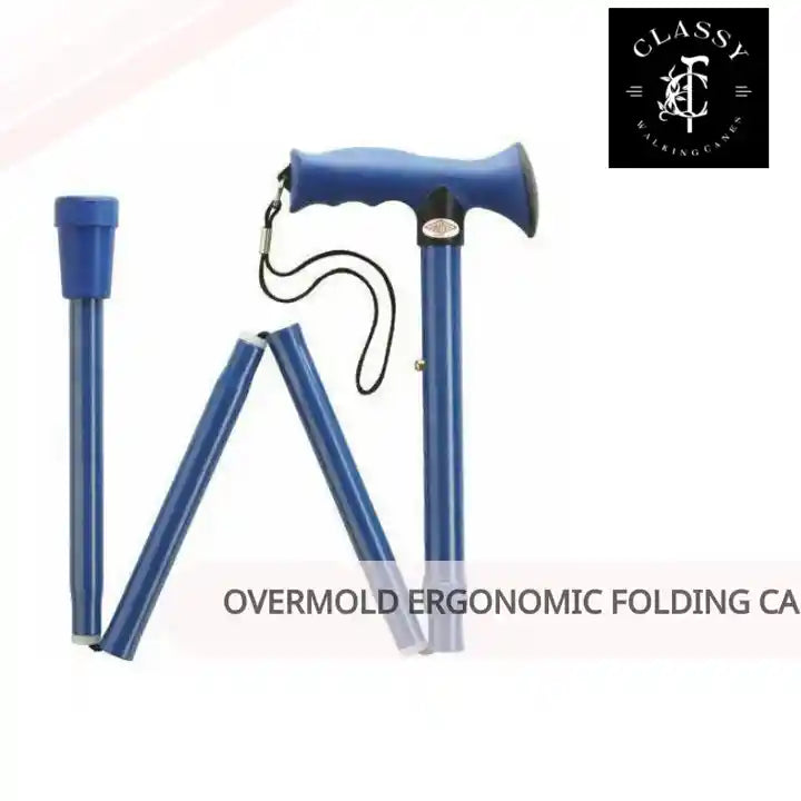 Overmold Ergonomic Folding Cane in Blue by@Outfy