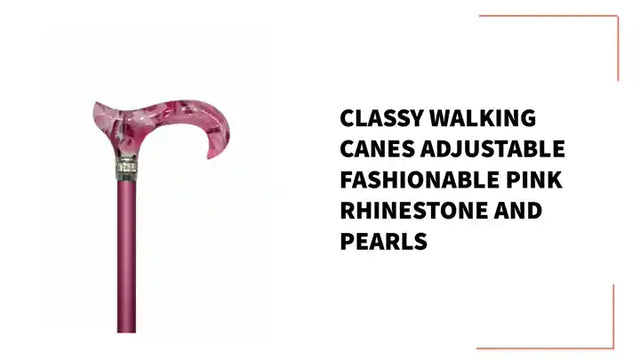 Classy Walking Canes Adjustable Fashionable Pink Rhinestone and Pearls by@Outfy