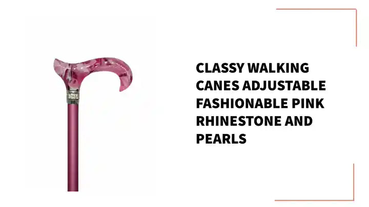 Classy Walking Canes Adjustable Fashionable Pink Rhinestone and Pearls by@Outfy