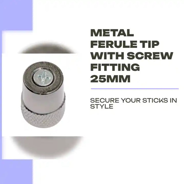 Metal Ferule Tip with Screw Fitting 25mm by@Outfy