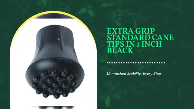 Extra Grip Standard Cane Tips in 1 inch Black by@Outfy