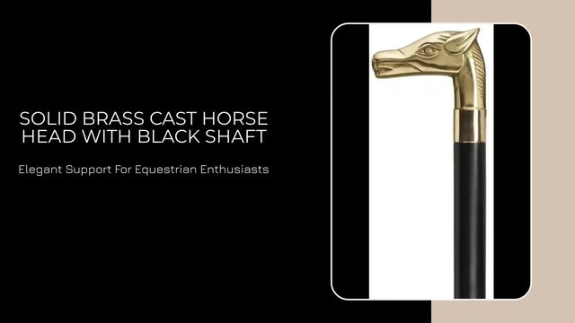 Solid Brass Cast Horse Head with Black Shaft by@Outfy